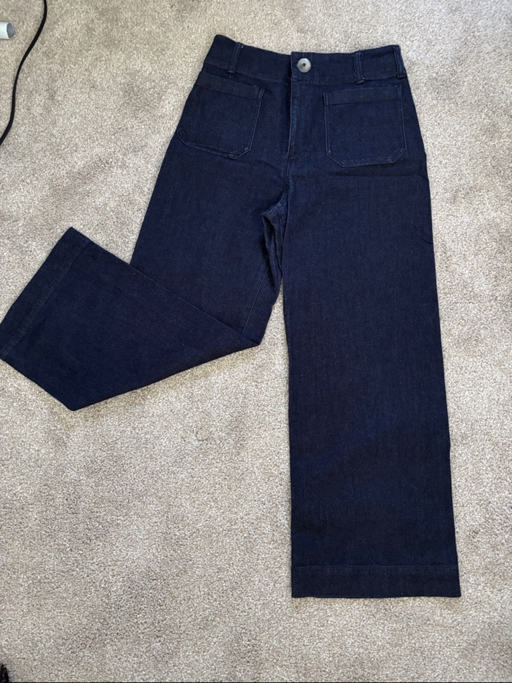 Anthropologie High-Rise Wide-Leg Jeans in Dark Indigo